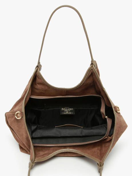 Schoudertas Velvet Caviar Leder Milano Bruin velvet caviar VC241110 ander zicht 3